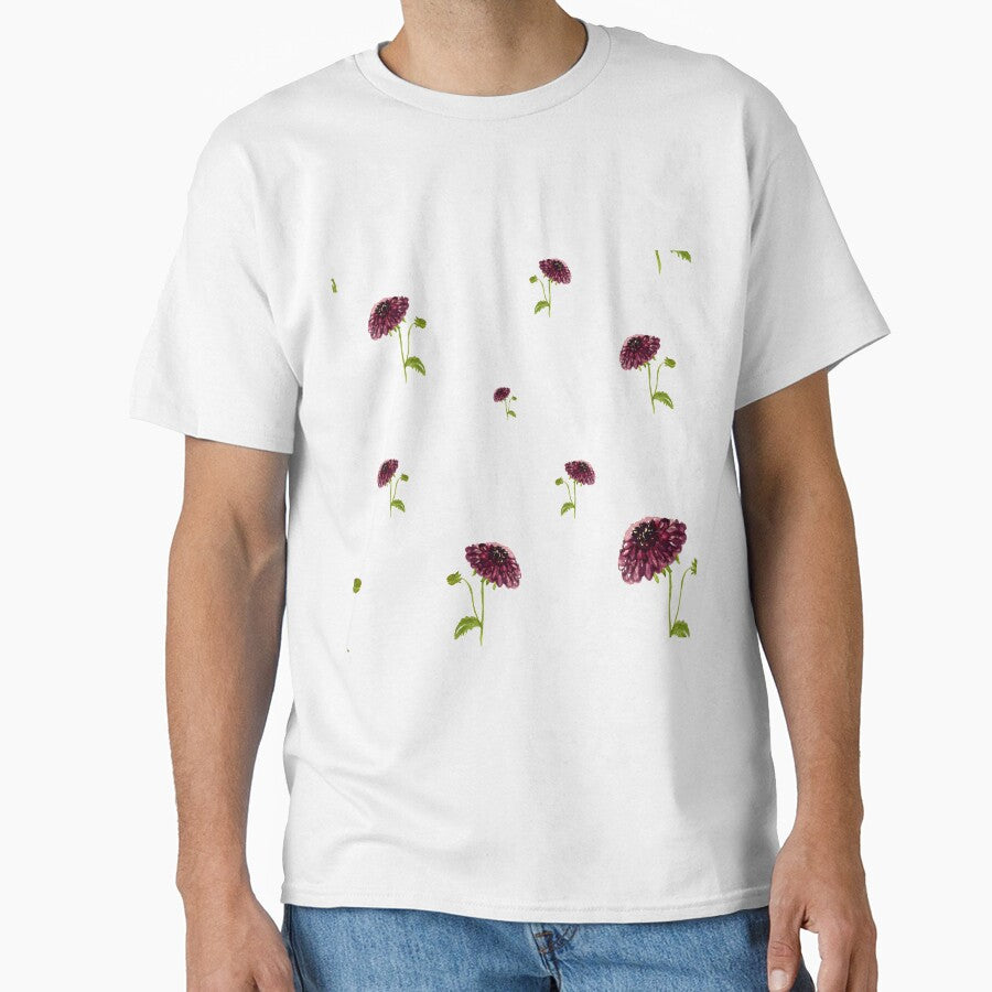 Dahlia Red Seamless Cute Pattern Watercolor Yana Mustafina Boho Soulful T-Shirts, Hoodie, Sweatshirt