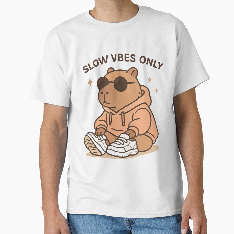 Soft Energy Capybara Boy Kawaii Illustration T-Shirts, Hoodie, Sweatshirt