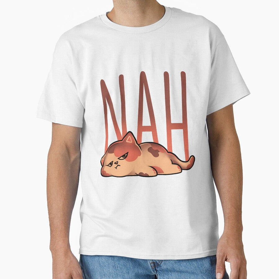 Nah Cat - Sarcasm Funny Cute Nope Tired Cat Gift by EduEly T-Shirts, Hoodie, Sweatshirt | BlankRebels.com (Image 1)