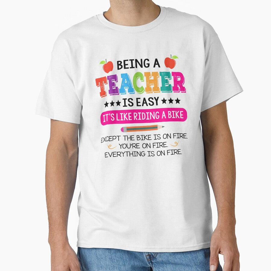 Being A Teacher Is Easy It's Like Riding A Bike by SunsetGloww T-Shirts, Hoodie, Sweatshirt | BlankRebels.com (Image 1)