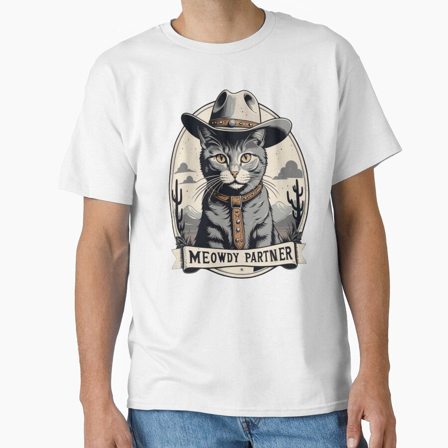 Cowboy Cat | Western Meowdy Partner Vintage Design by McPurrface T-Shirts, Hoodie, Sweatshirt | BlankRebels.com (Image 1)