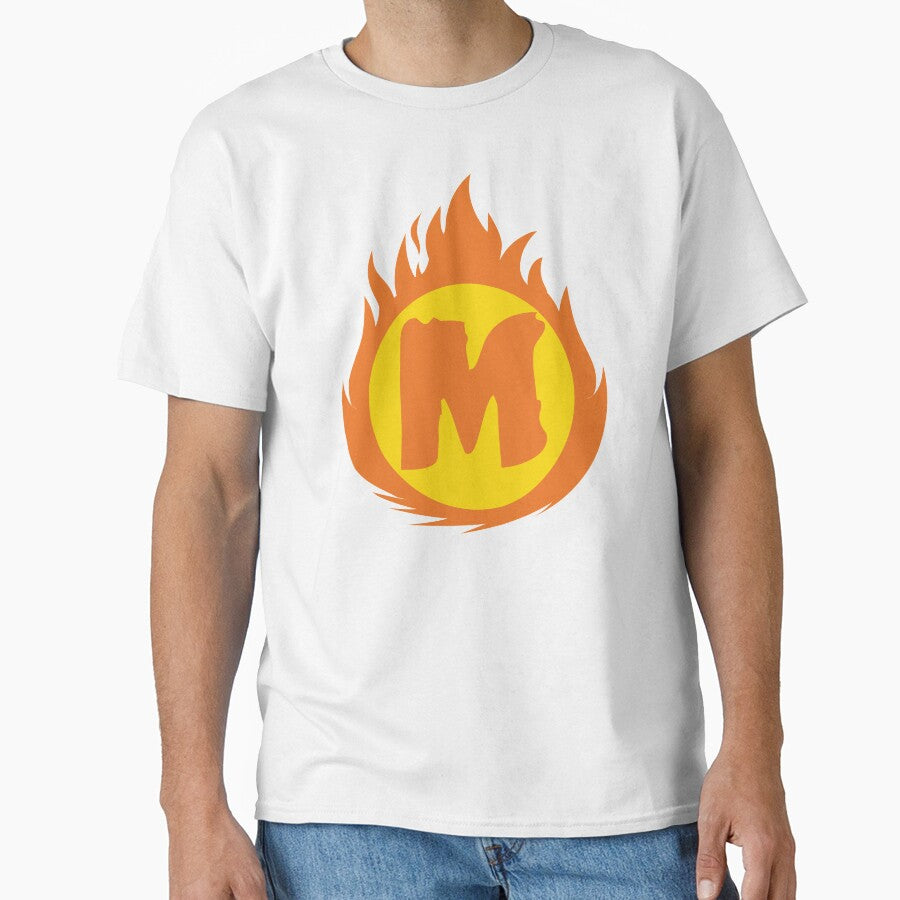 Superhero Letter M. Fire Insignia by mgulin T-Shirts, Hoodie, Sweatshirt | BlankRebels.com (Image 1)