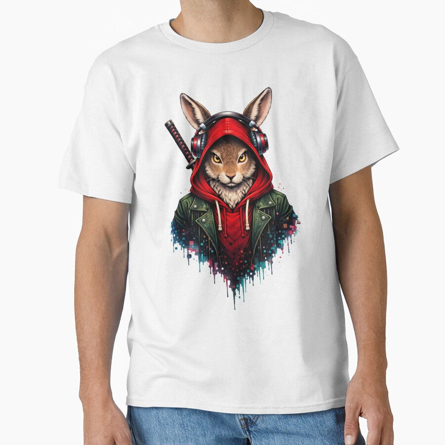 Cyber Samurai Rabbit – Anime Tech Streetwear Futuristic Animal Art by ColorSplash123 T-Shirts, Hoodie, Sweatshirt (Image 1)