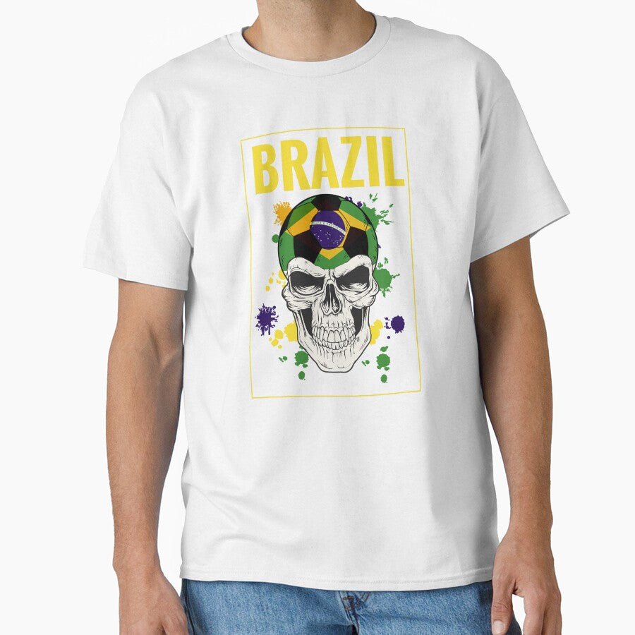 Brazilian Soccer Player Brasilia Skull Football by anziehend