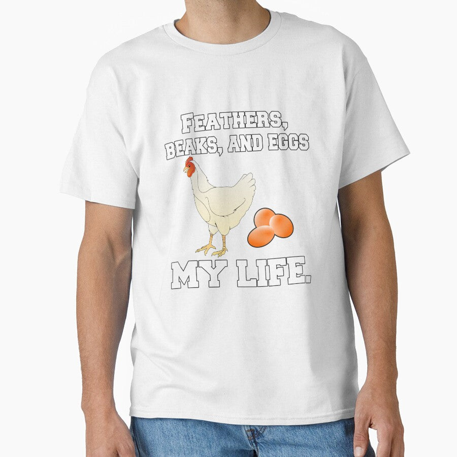 Funny Chicken Farmer Humor Feathers, Beaks, And Eggs My Life by fantasticdesign
