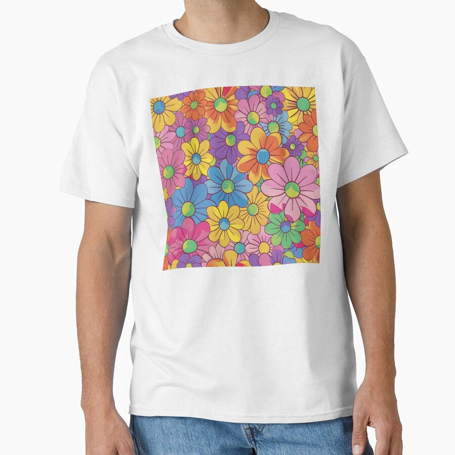 colorful hippie flower print by dcrc