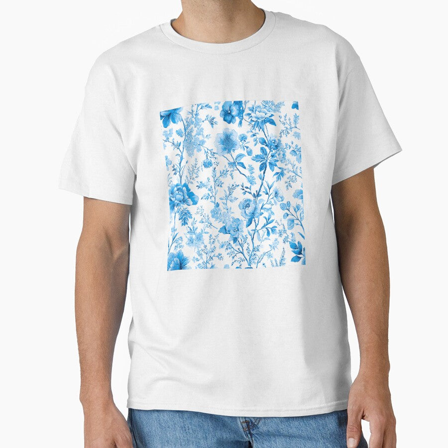 Toile De Jouy Flowers Seamless Pattern by BonaDesignsArt T-Shirts, Hoodie, Sweatshirt | BlankRebels.com (Image 1)