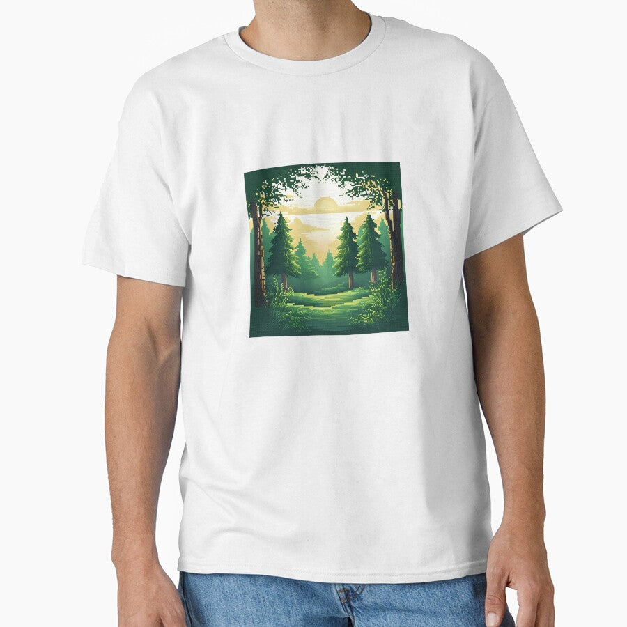 Pixel Art Forest by mochiwasabi T-Shirts, Hoodie, Sweatshirt | BlankRebels.com (Image 1)