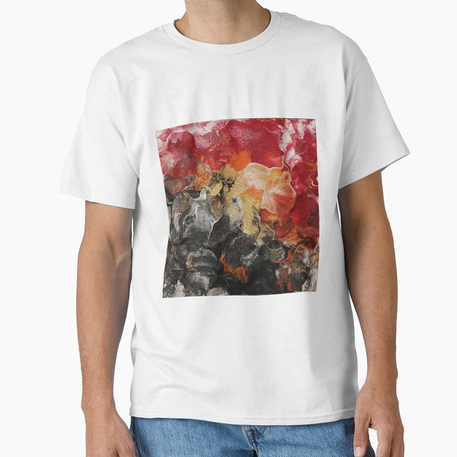 Resurgence | Red and Gold Abstract Fluid Art | Abstract Painting by MyArtYourProducts T-Shirts, Hoodie, Sweatshirt (Image 1)