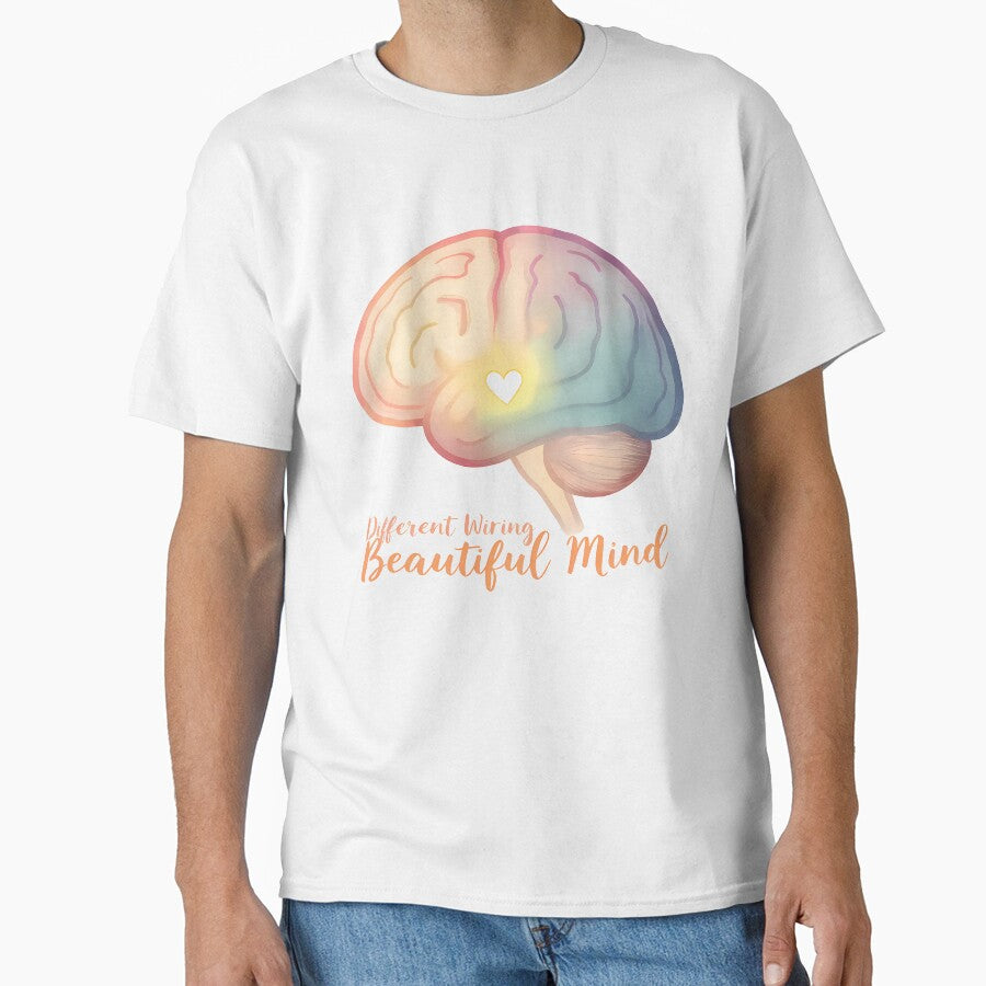 “Different Wiring, Beautiful Mind” Pastel Brain – Inspiring Neurodiversity Acceptance Design by PureBrain... (Image 1)