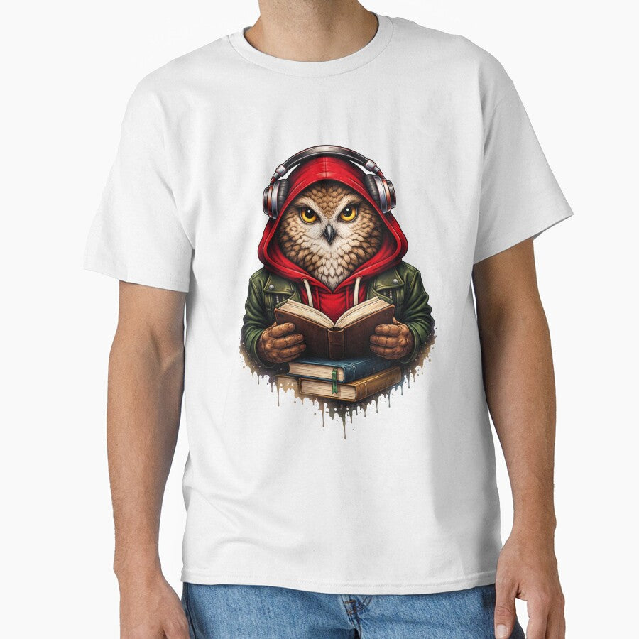 Book Reader Owl – Cozy Intellectual Streetwear Animal Art by ColorSplash123