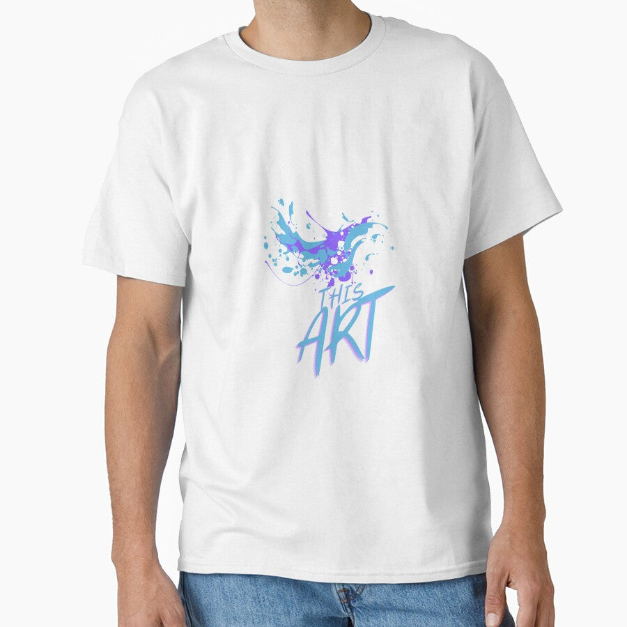 Blue purple abstract art t-shirt by Richstd