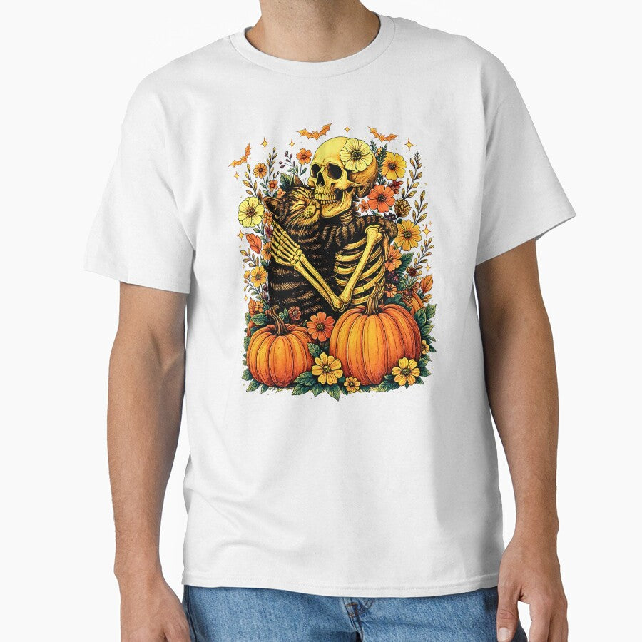 Ghost Holding Black Cat Groovy Floral Vintage Halloween by CARTERRSHOP T-Shirts, Hoodie, Sweatshirt (Image 1)