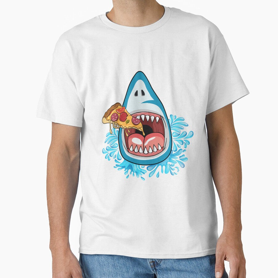 Whimsical Shark Eating Pizza by CreativeCranium T-Shirts, Hoodie, Sweatshirt | BlankRebels.com (Image 1)