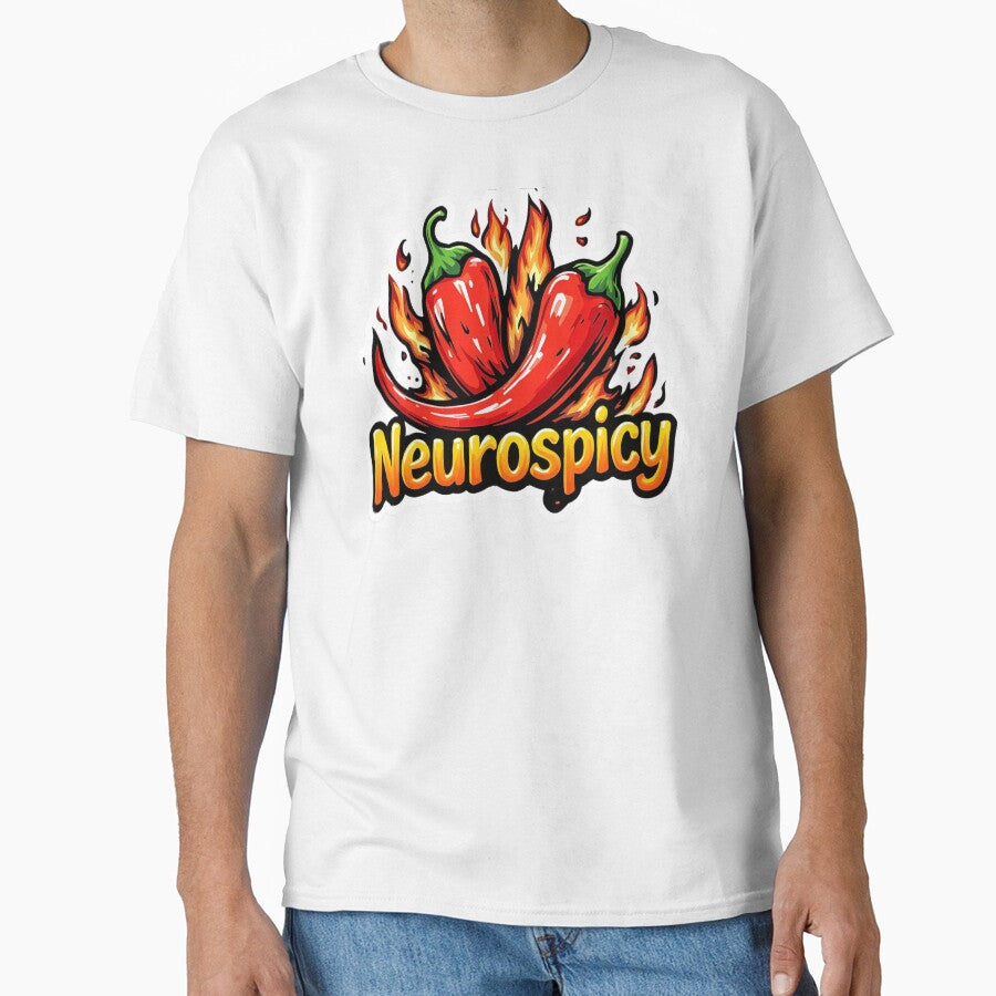 Neurospicy - Flaming Hot Chili Pepper Neurodivergent Pride Design by Sinfulchicken T-Shirts, Hoodie, Sweatshirt (Image 1)