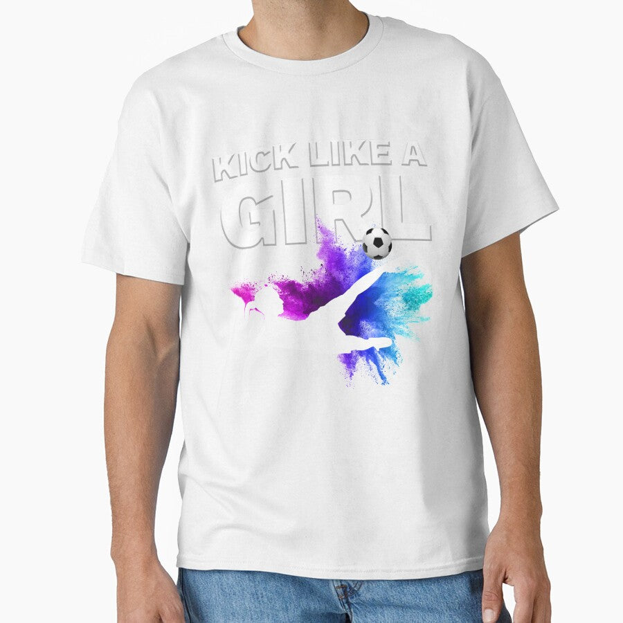 Kick Like A Girl Womens Soccer Fan Team Design by Bria Jackson