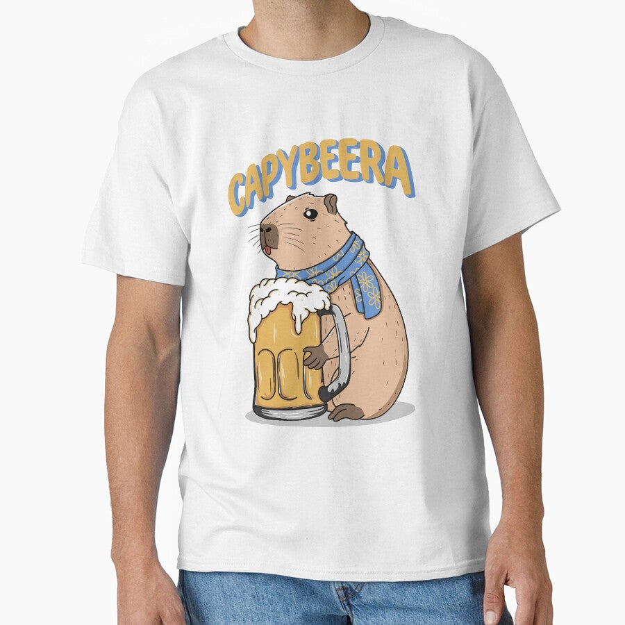 Capybeera Funny Capybara Drinking Beer Pun by Krasnovaovaova
