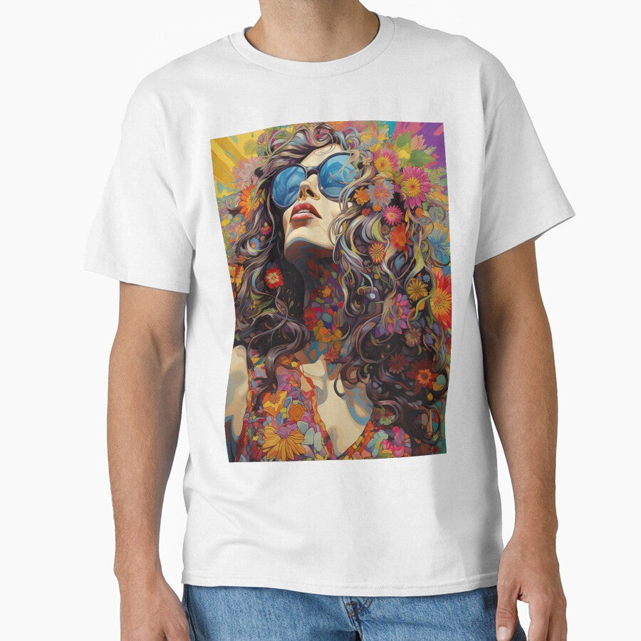Hippie girl enjoying the sun by Rosaliartbook T-Shirts, Hoodie, Sweatshirt | BlankRebels.com (Image 1)
