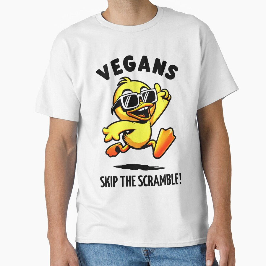 Vegan Vibes, Scramble Bye-Bye: A Black and White Guide to a Colorful Breakfast by SplashTastic T-Shirts,... (Image 1)