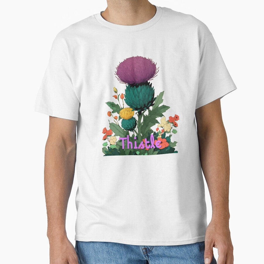 Thistle Bloom: Vibrant Botanical Charm by ForeverPrintsOK T-Shirts, Hoodie, Sweatshirt | BlankRebels.com (Image 1)