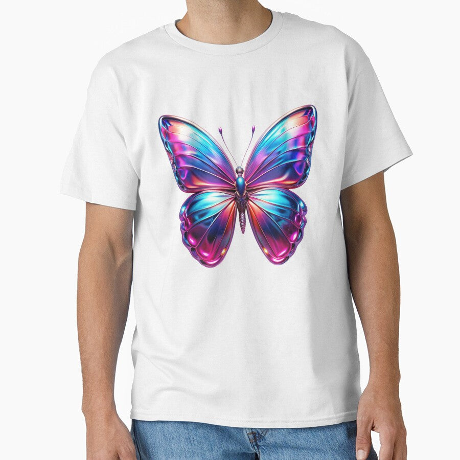 Chrome Butterfly Y2K Aesthetic by Erik Visnievskij T-Shirts, Hoodie, Sweatshirt | BlankRebels.com (Image 1)