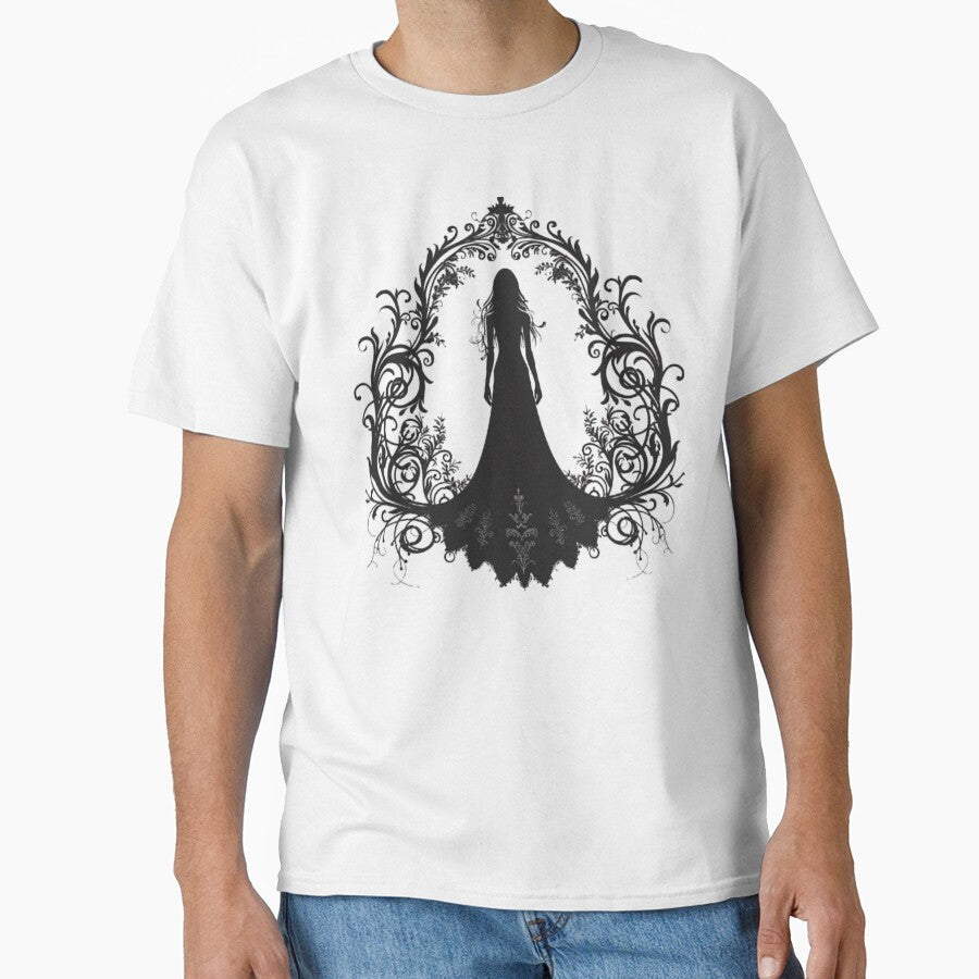 Gothic Lady Silhouette Ornament by AlexLineArt T-Shirts, Hoodie, Sweatshirt | BlankRebels.com (Image 1)