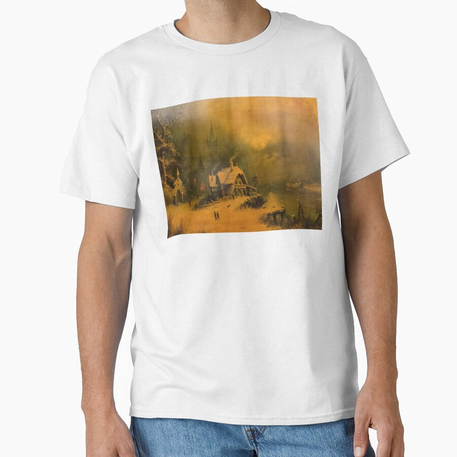 Winter Landscape - Albert Bredow (attributed) by darkgothicart T-Shirts, Hoodie, Sweatshirt | BlankRebels.com (Image 1)