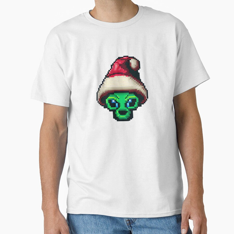 Little christmas alien with santa hat. by Pixelarium