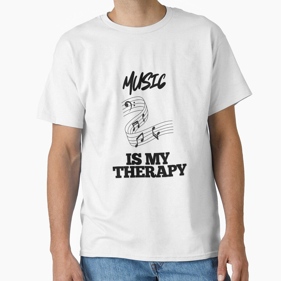 Music is my therapy by CultDigHoriz T-Shirts, Hoodie, Sweatshirt | BlankRebels.com (Image 1)