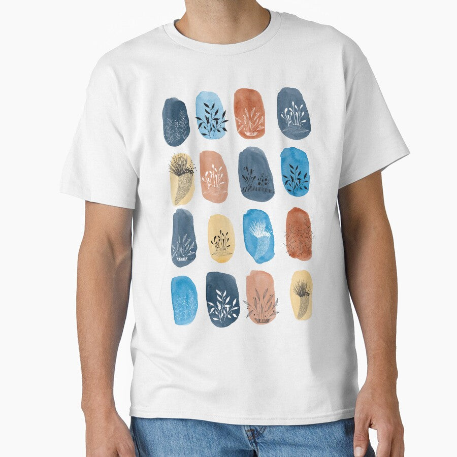 Modern Indigo Terracotta Ovals Pattern by CMF Designs T-Shirts, Hoodie, Sweatshirt | BlankRebels.com (Image 1)