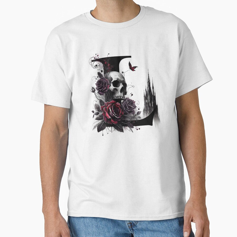 Gothic Halloween Skull and Roses L by CultDigHoriz T-Shirts, Hoodie, Sweatshirt | BlankRebels.com (Image 1)