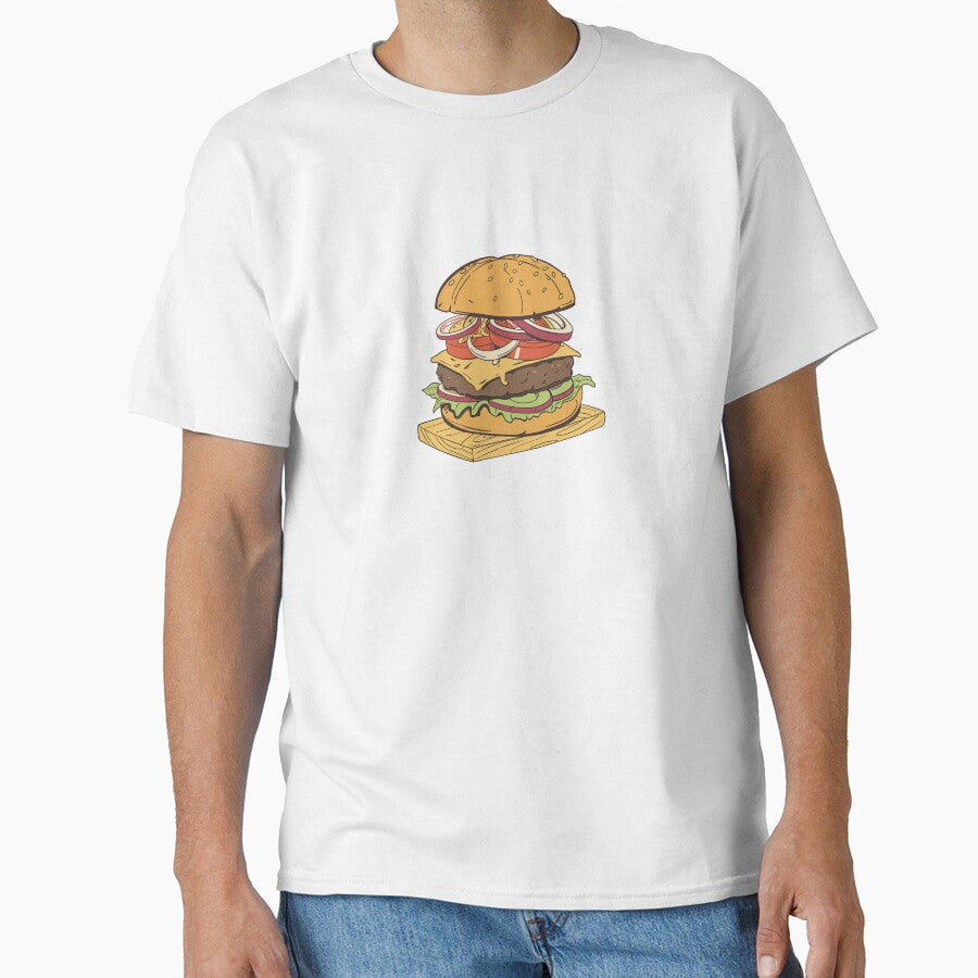 Cheesy Burger Delight – Juicy and Tasty Food Art by Warungid T-Shirts, Hoodie, Sweatshirt | BlankRebels.com (Image 1)