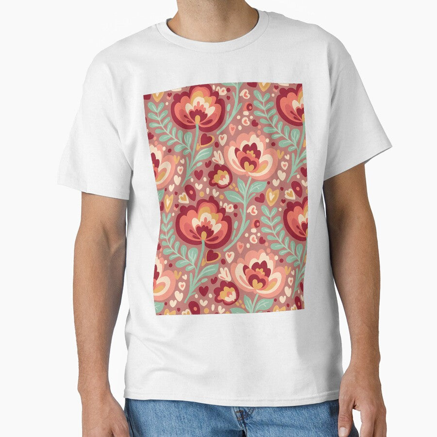 Folk Art Floral Harmony – Seamless Scandinavian Folk Art Pattern by heidiannemorris © by FOLK ART FUSION by... (Image 1)