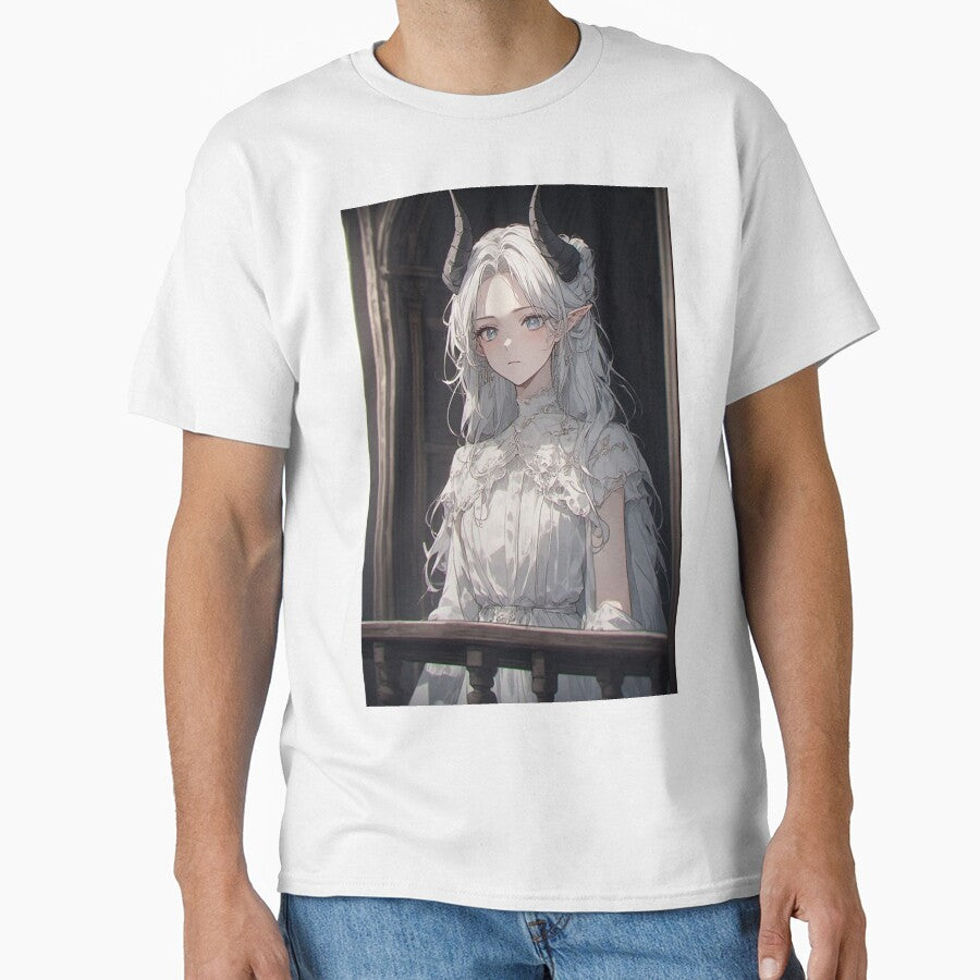 Gothic anime demon girl and balcony by ArtsJulian T-Shirts, Hoodie, Sweatshirt | BlankRebels.com (Image 1)