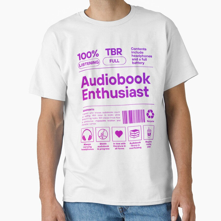 Audiobook Enthusiast Sticker | Book Lover Gift by theliteraryedit T-Shirts, Hoodie, Sweatshirt | BlankRebels.com (Image 1)