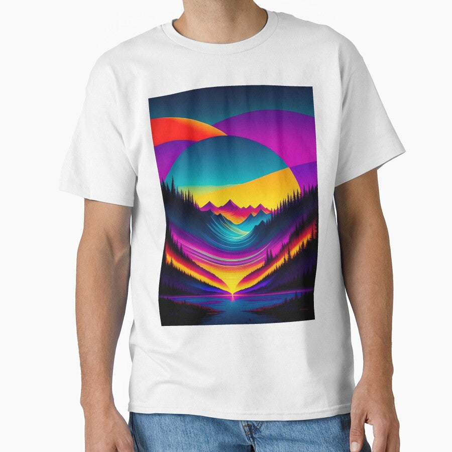 Large Colorful Mountain Landscape Abstract Art by Esterlane T-Shirts, Hoodie, Sweatshirt | BlankRebels.com (Image 1)