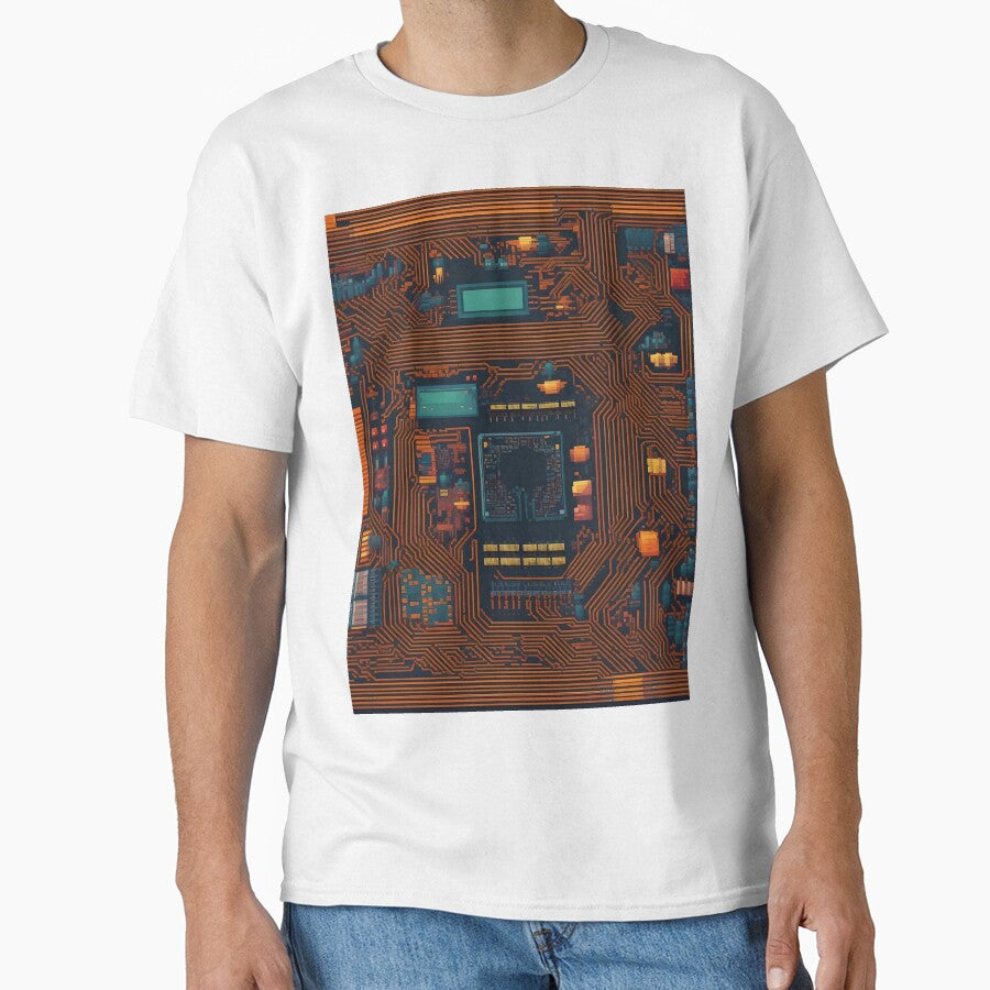 Cyber Symmetry – Pixel Art Circuit Board Illustration by Esterlane T-Shirts, Hoodie, Sweatshirt | BlankRebels.com (Image 1)