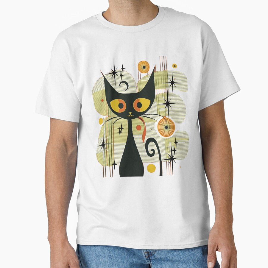 Mid Century Modern Atomic Cat Retro Black Cat MCM Cat T-Shirts, Hoodie, Sweatshirt