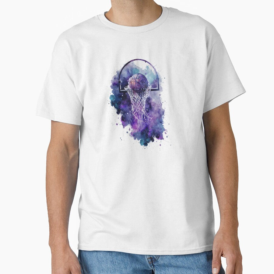 Basketball Girls Cute Blue Purple Watercolor by Med ing T-Shirts, Hoodie, Sweatshirt | BlankRebels.com (Image 1)