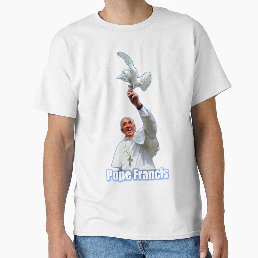 Pope Francis 2015 with doves white background by JoeReiddesigns