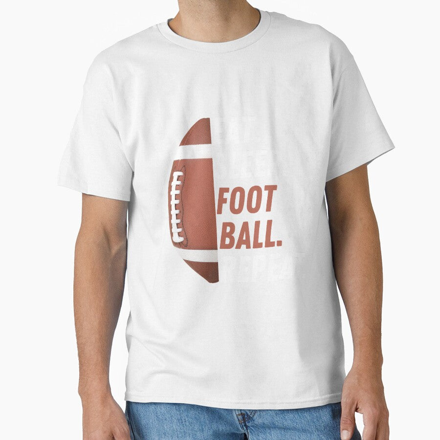 Eat Sleep Football Repeat T-Shirt Love Football Vintage Gift by Mustaph-Shop