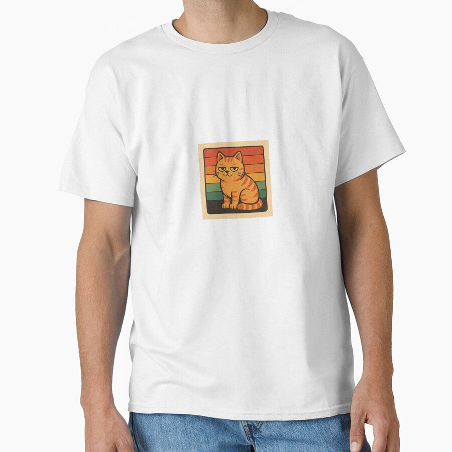 Retro Cool Cat – Funny Vintage Sunset Kitty Illustration by CamonicaVisual T-Shirts, Hoodie, Sweatshirt (Image 1)