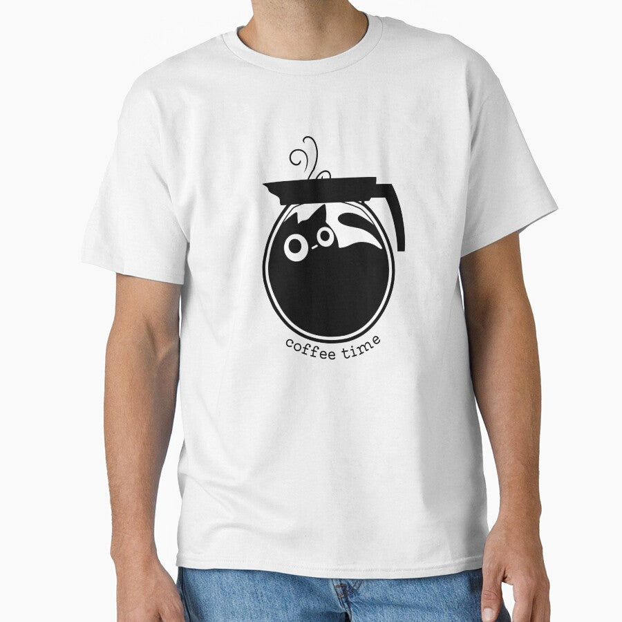 Black cat coffee time by gladyvette15 T-Shirts, Hoodie, Sweatshirt | BlankRebels.com (Image 1)