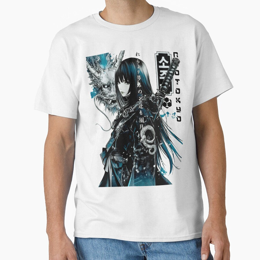 Aesthetic Samurai Dragon Girl by ShurikenStar T-Shirts, Hoodie, Sweatshirt | BlankRebels.com (Image 1)