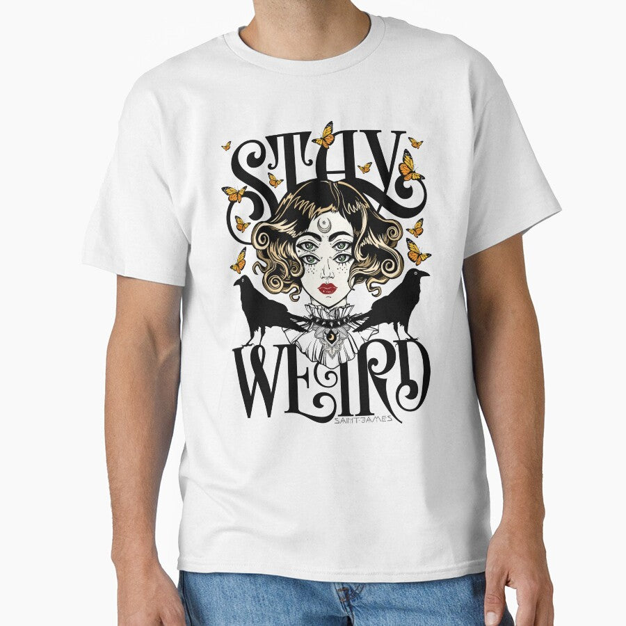 Rose and The Ravens {Stay Weird} Colour Version by wolfandbird T-Shirts, Hoodie, Sweatshirt | BlankRebels.com (Image 1)