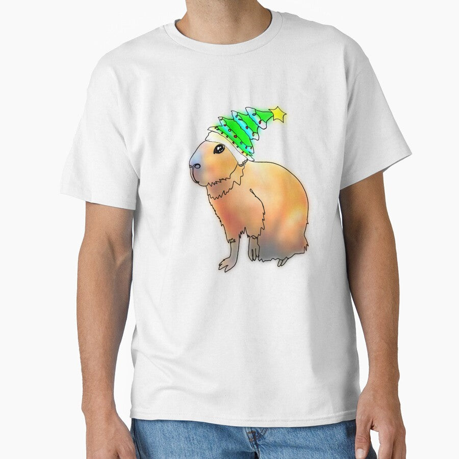 Capybara Wearing a Christmas Tree Hat –animalzinhats by Ashley’sAnimalz T-Shirts, Hoodie, Sweatshirt (Image 1)