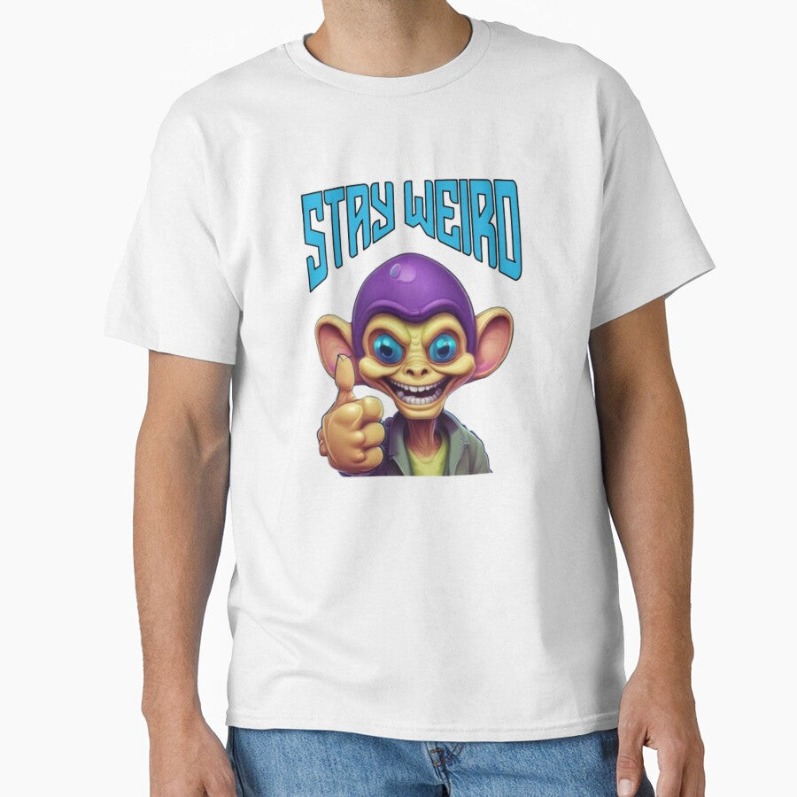 Stay Weird Alien - Cool Cartoon Alien by LMoonDesigns T-Shirts, Hoodie, Sweatshirt | BlankRebels.com (Image 1)