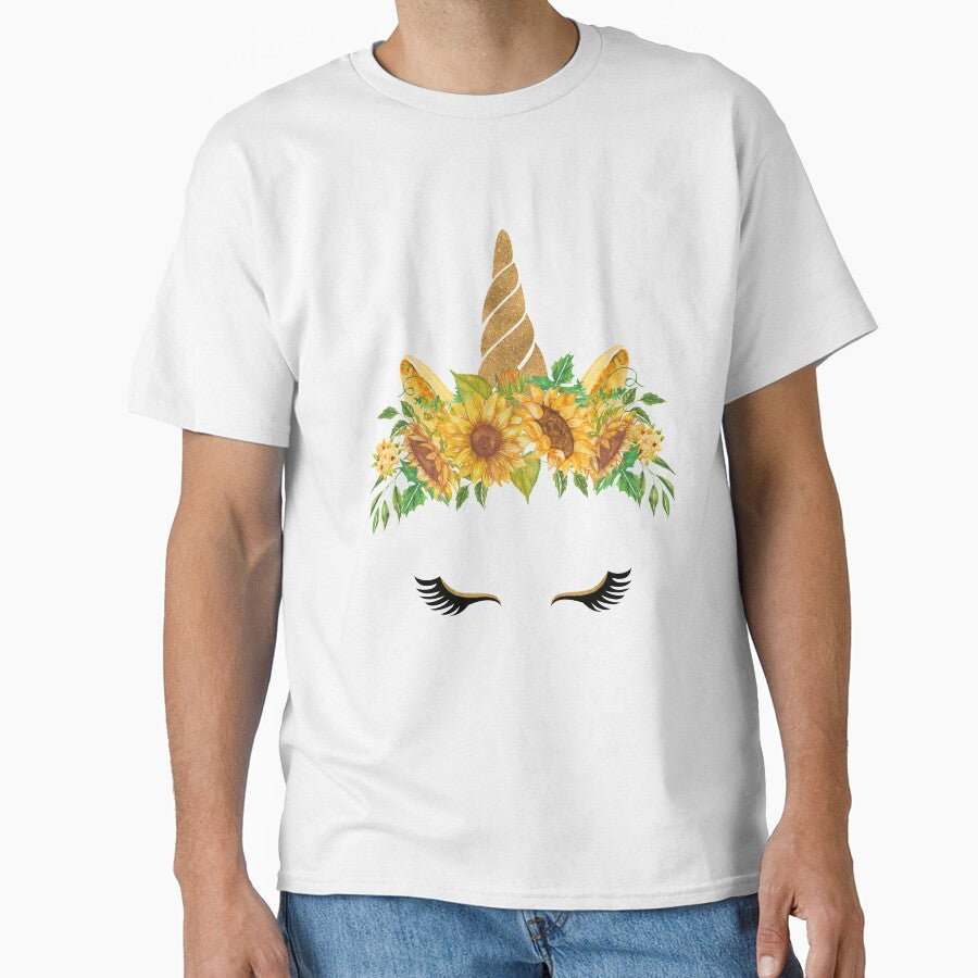 Unicorn Head Pretty Sunflowers Horn by Simplyy  Unique T-Shirts, Hoodie, Sweatshirt | BlankRebels.com (Image 1)