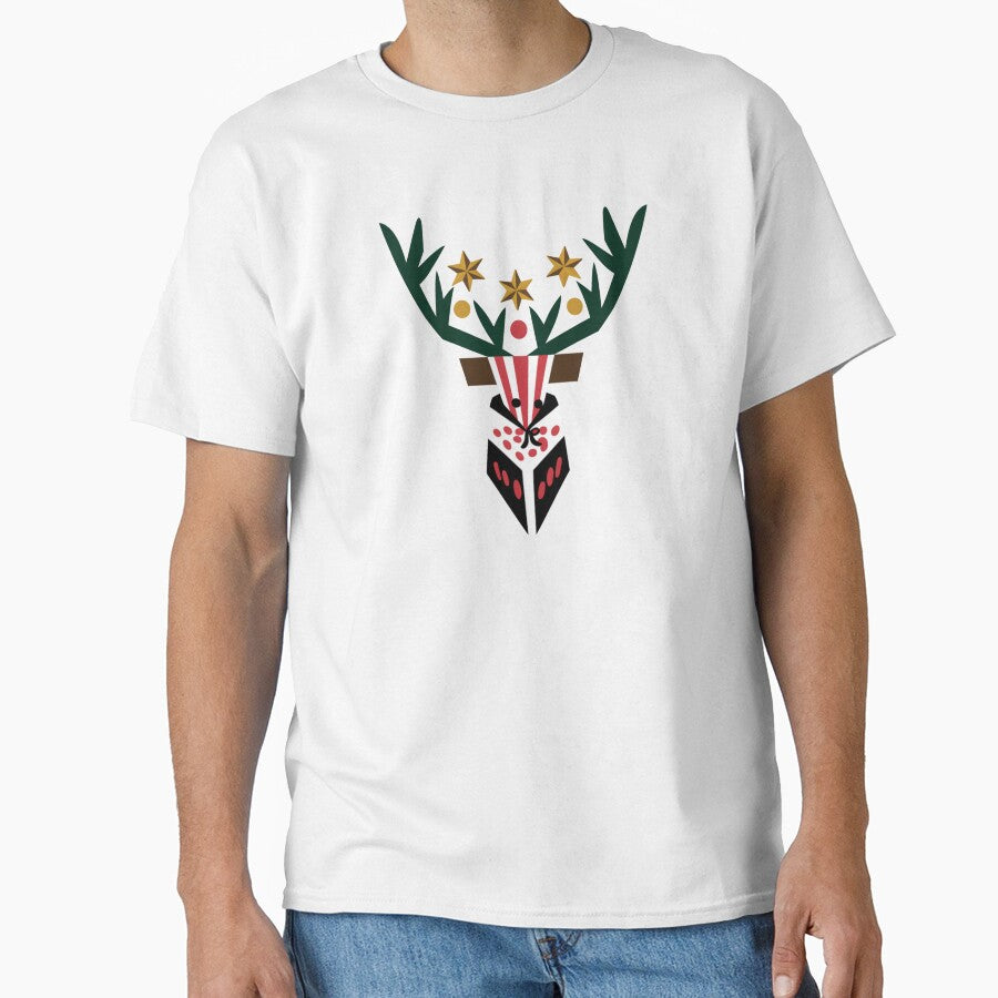 Modern Geometric Reindeer Minimalist  Holiday Wildlife Design by gk-creations T-Shirts, Hoodie, Sweatshirt (Image 1)