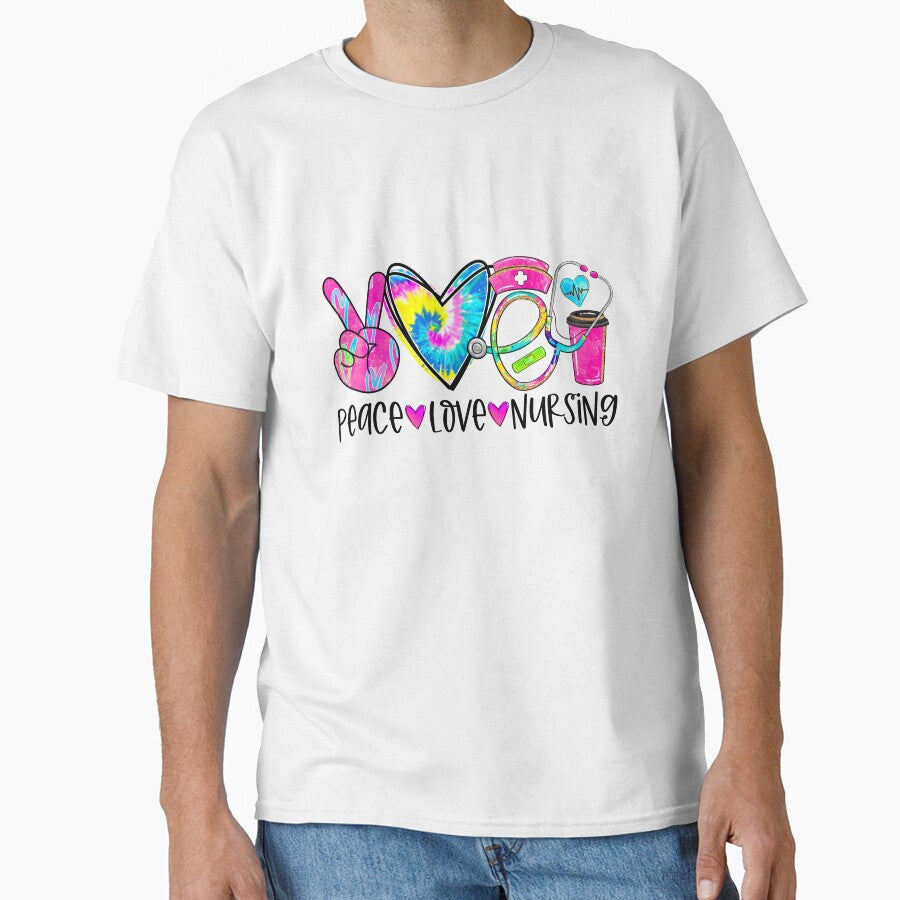 Peace love nursing tie-dye- Nursing tie-dye by Designs Of all kinds T-Shirts, Hoodie, Sweatshirt | BlankRebels.com (Image 1)